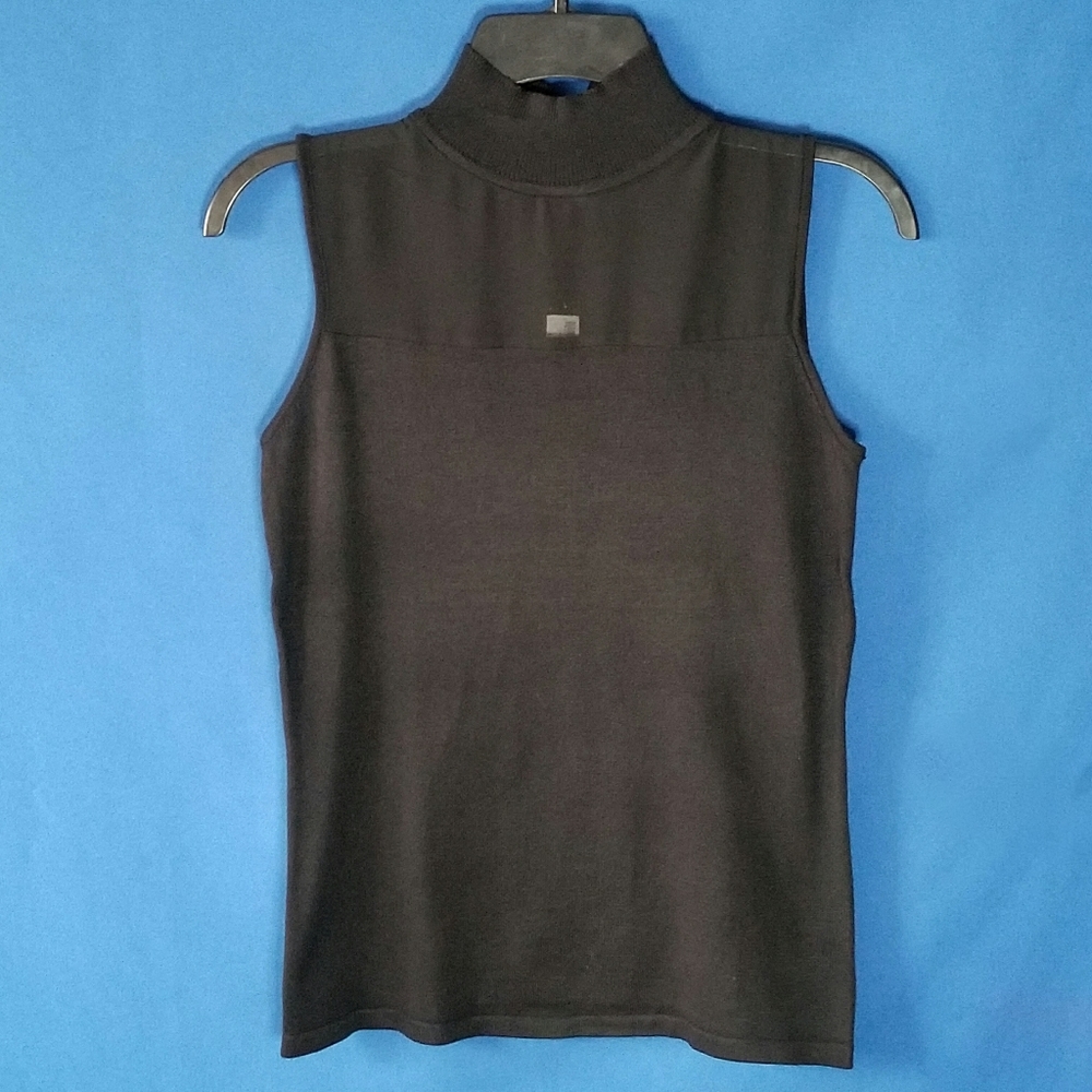 Catherine Malandrino Mock Turtleneck Knit Sleeveless Top Dress Up Or Down